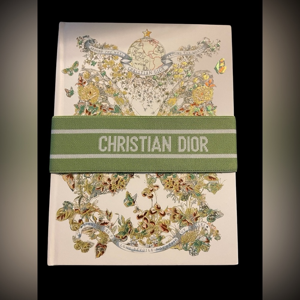NEW in Bag Christian Dior Decorative Lined VIP Notebook with Green CD Band 9x6.5